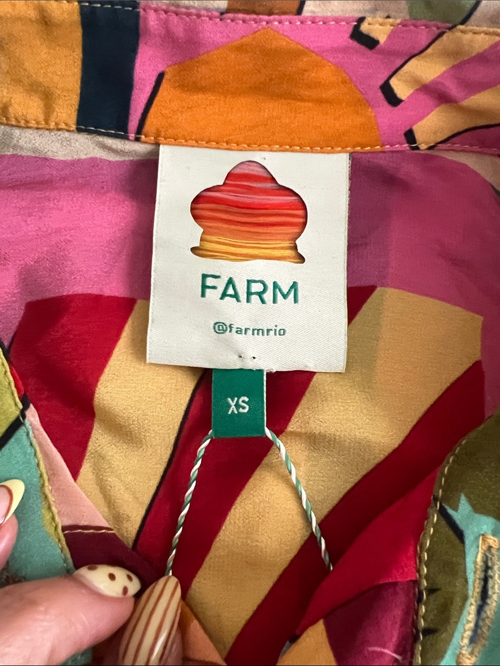 Farm Rio Tropical Patchwork Button-Up Shirt - Picture 5 of 10